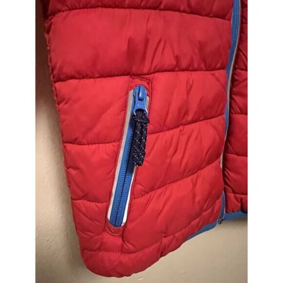 Mini Boden Pack Away Jacket Coat Puffer Red Blue Water Resistant Youth Size 5-6 - Picture 7 of 16